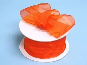 10 Yards 1.5" DIY Coral Orange Wired Organza Ribbon For Craft Dress Wedding