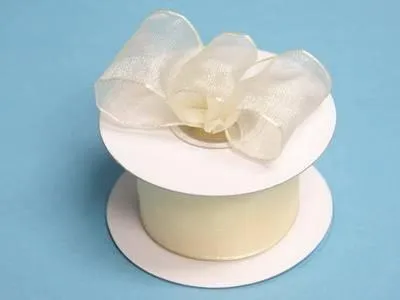 10 Yards 1.5" DIY Ivory Wired Organza Ribbon For Craft Dress Wedding