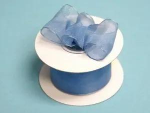 10 Yards 1.5" DIY Periwinkle Wired Organza Ribbon For Craft Dress Wedding