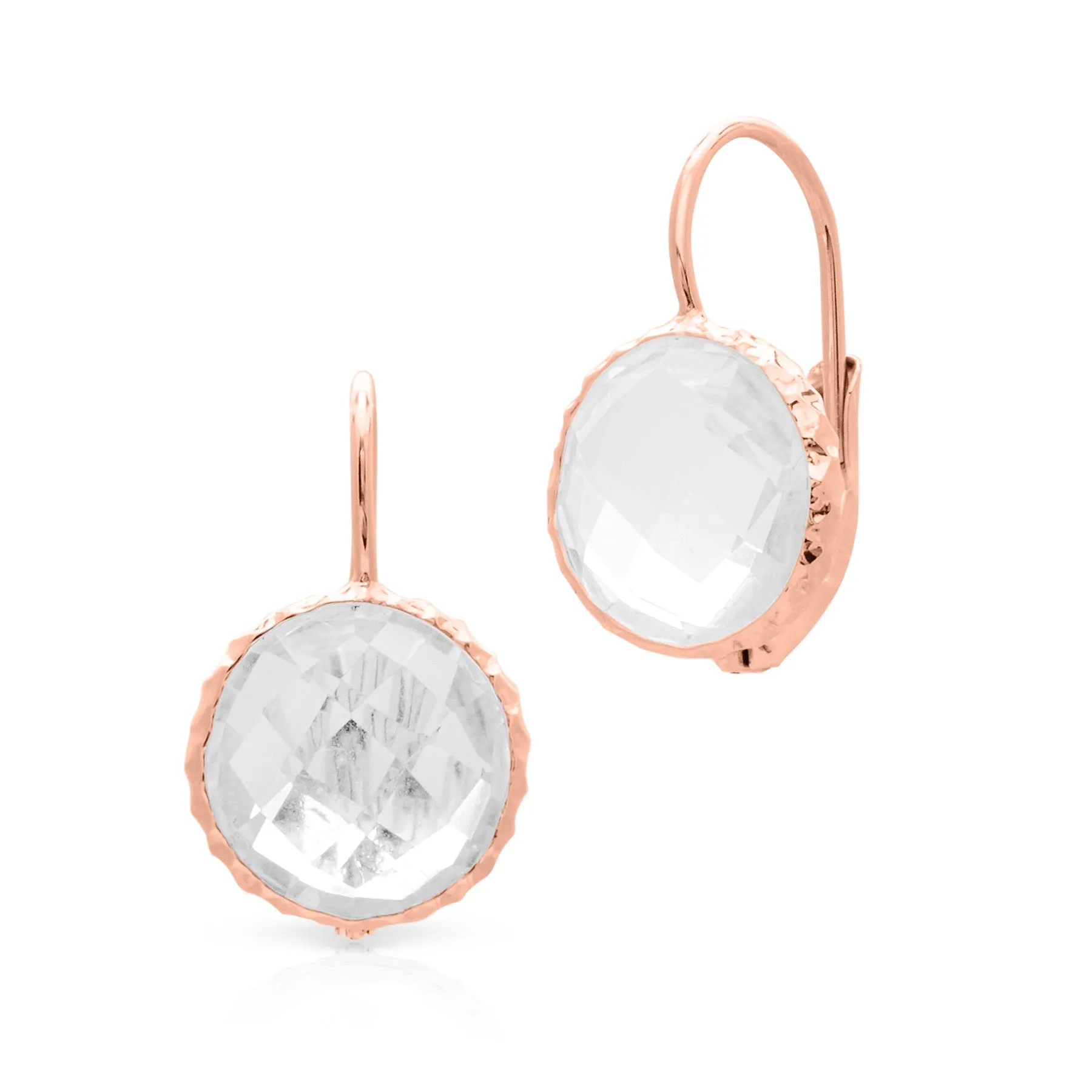 14KT Rose Gold White Topaz Earrings