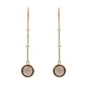 18K Yellow Gold Smoky Topaz Earrings