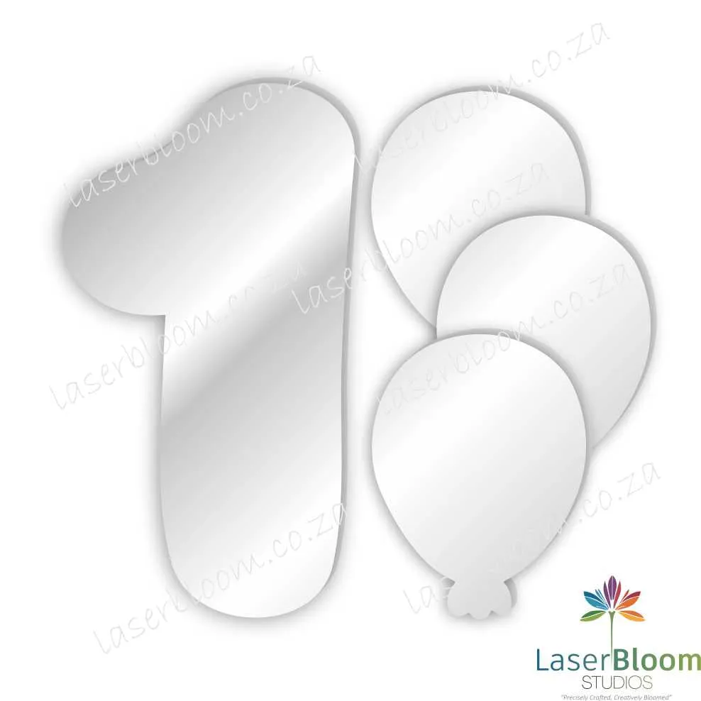 Acrylic Blank Baby Milestone Balloon Set- Select Your Thickness (1.5mm, 2mm, 3mm)