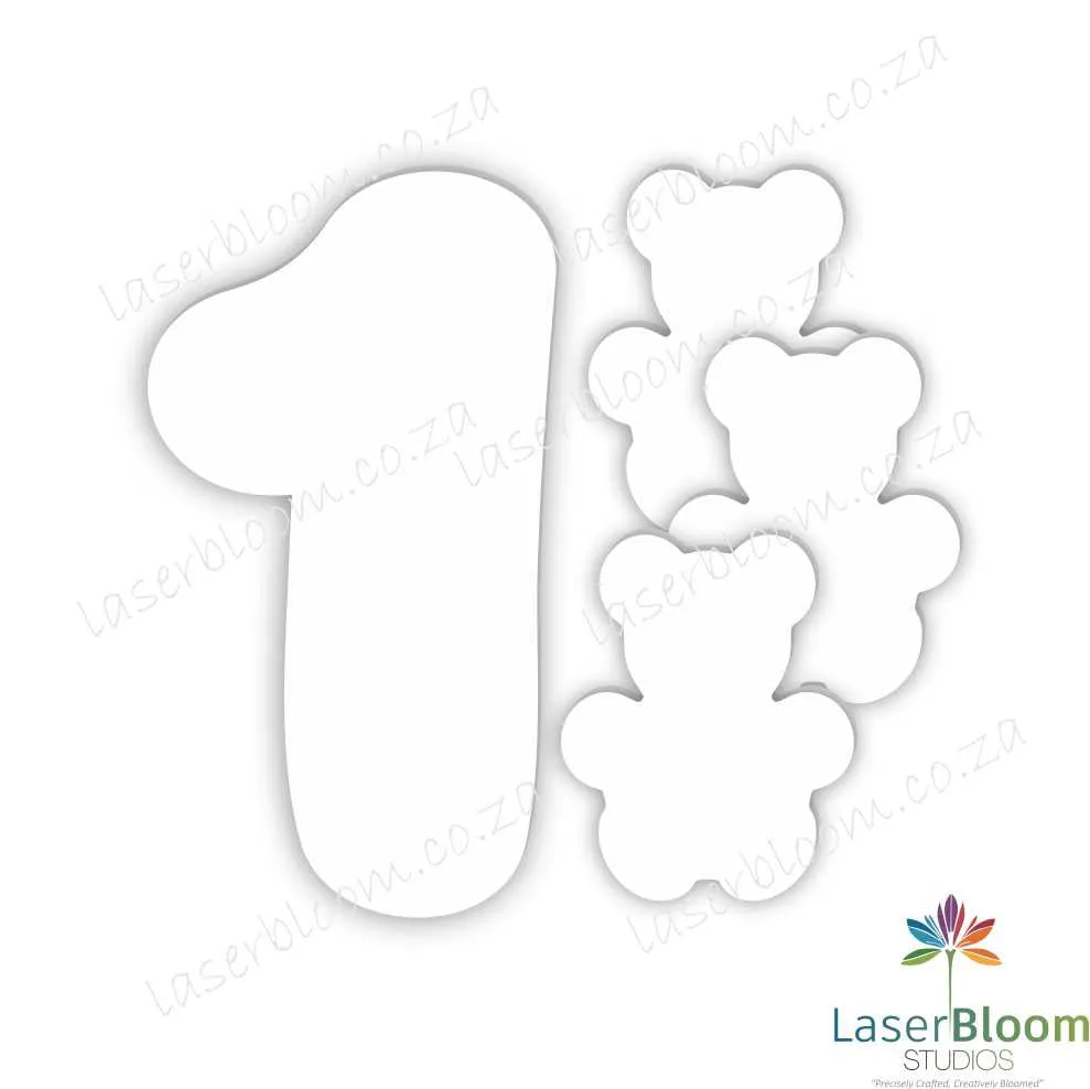 Acrylic Blank Baby Milestone Bear Set- Select Your Thickness (1.5mm, 2mm, 3mm)