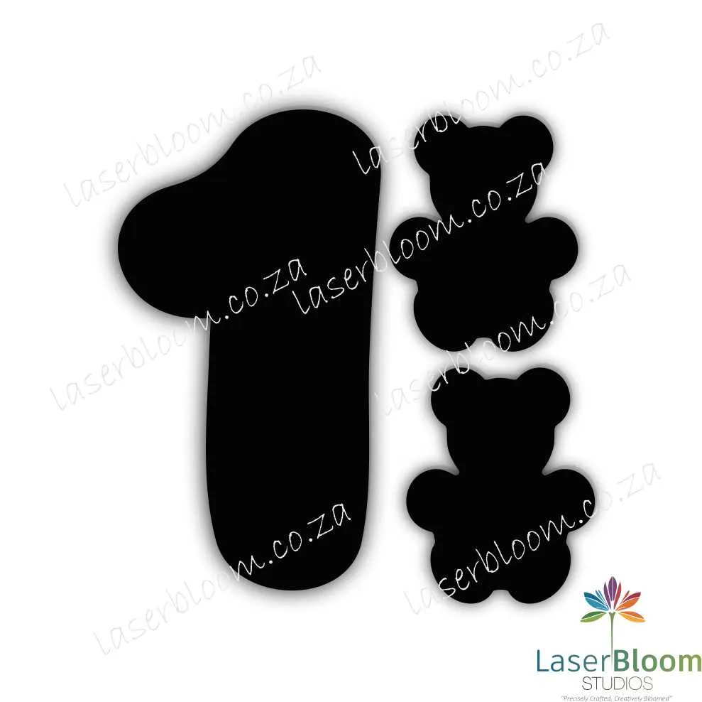 Acrylic Blank Baby Milestone Bear Set- Select Your Thickness (1.5mm, 2mm, 3mm)