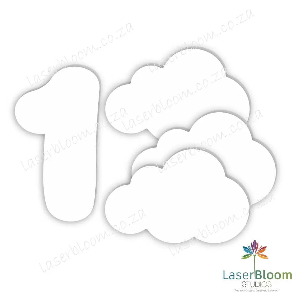 Acrylic Blank Baby Milestone Cloud Set- Select Your Thickness (1.5mm, 2mm, 3mm)