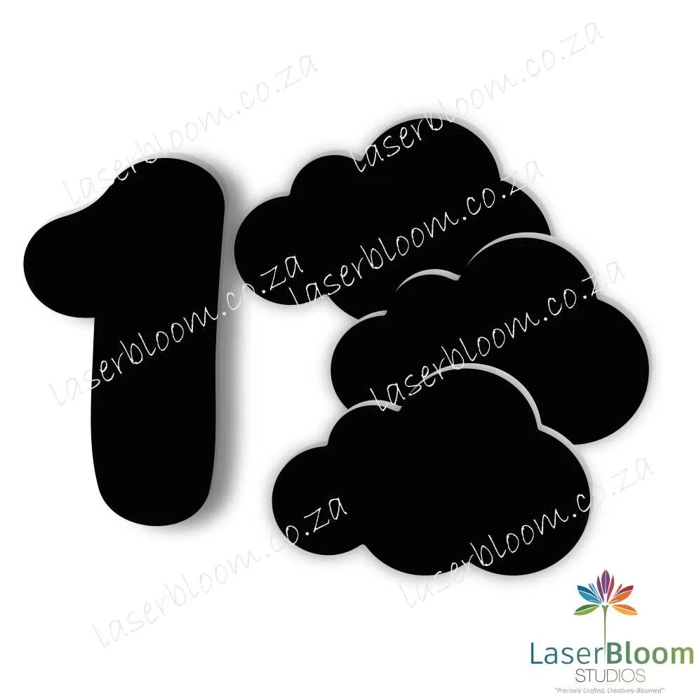 Acrylic Blank Baby Milestone Cloud Set- Select Your Thickness (1.5mm, 2mm, 3mm)