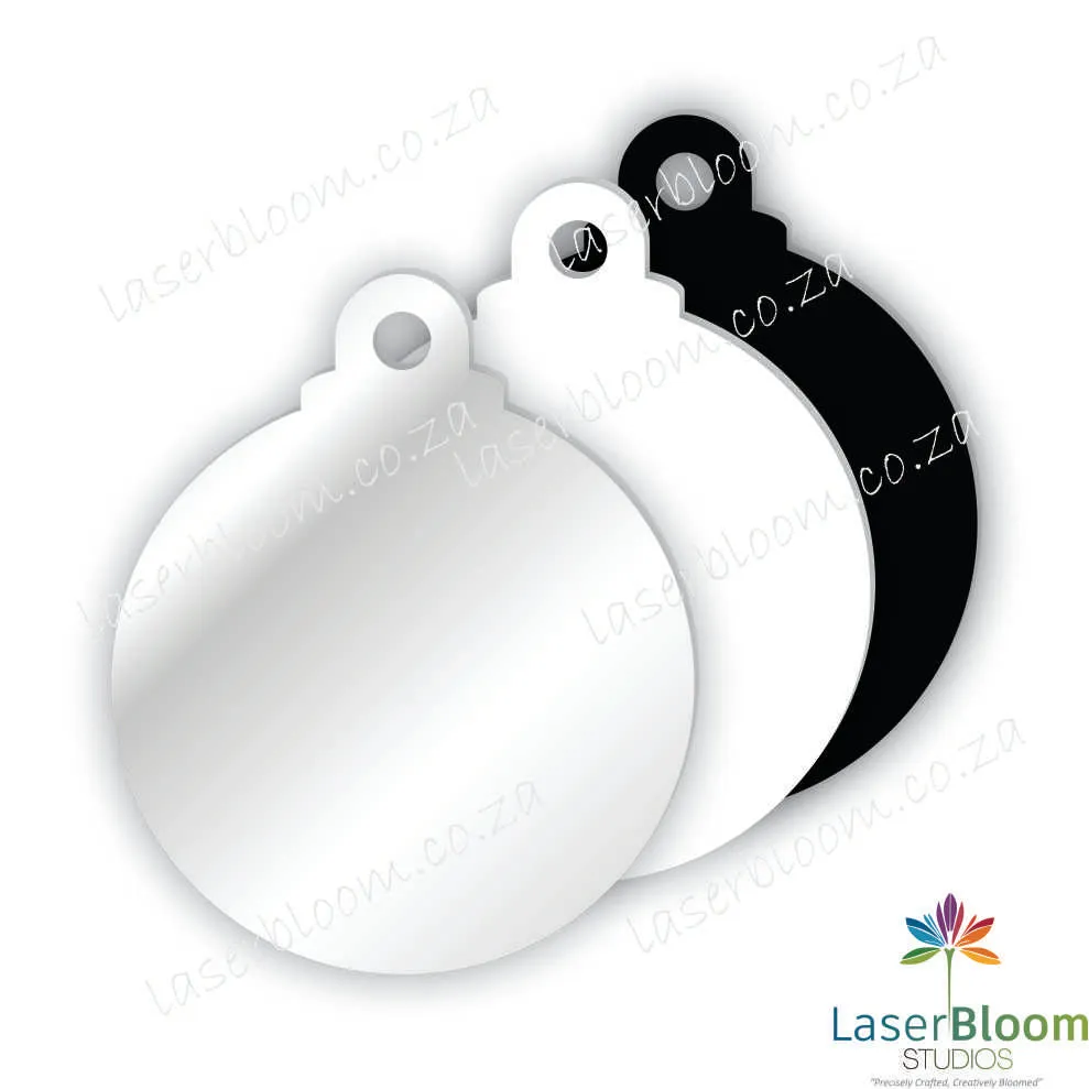 Acrylic Blank Christmas Bauble- Select Your Thickness (1.5mm, 2mm, 3mm)