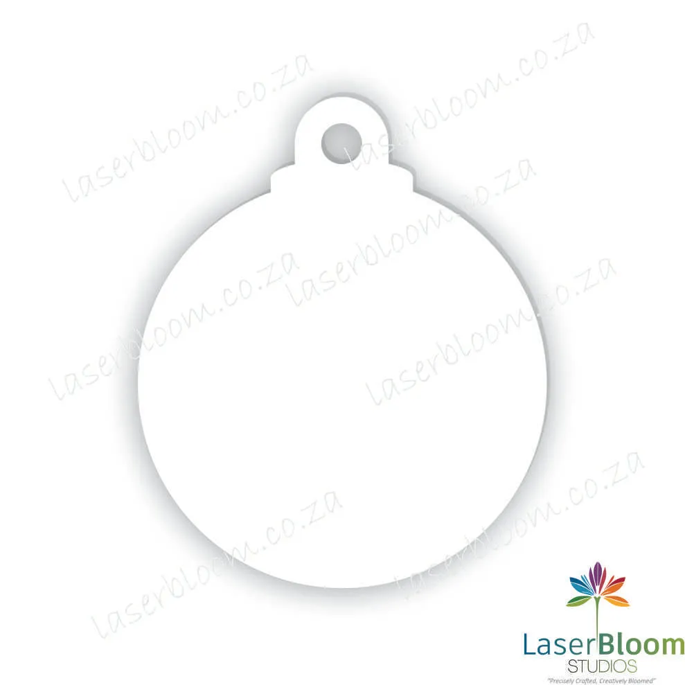 Acrylic Blank Christmas Bauble- Select Your Thickness (1.5mm, 2mm, 3mm)