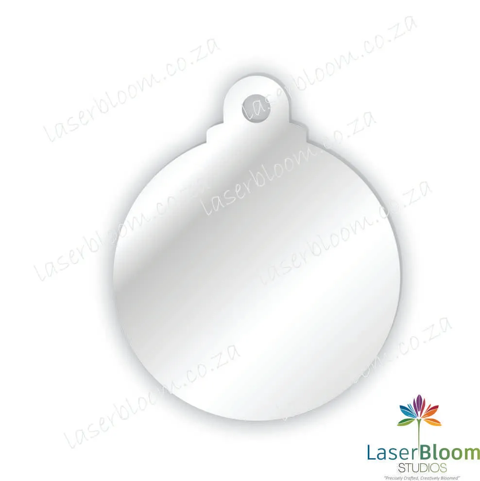 Acrylic Blank Christmas Bauble- Select Your Thickness (1.5mm, 2mm, 3mm)