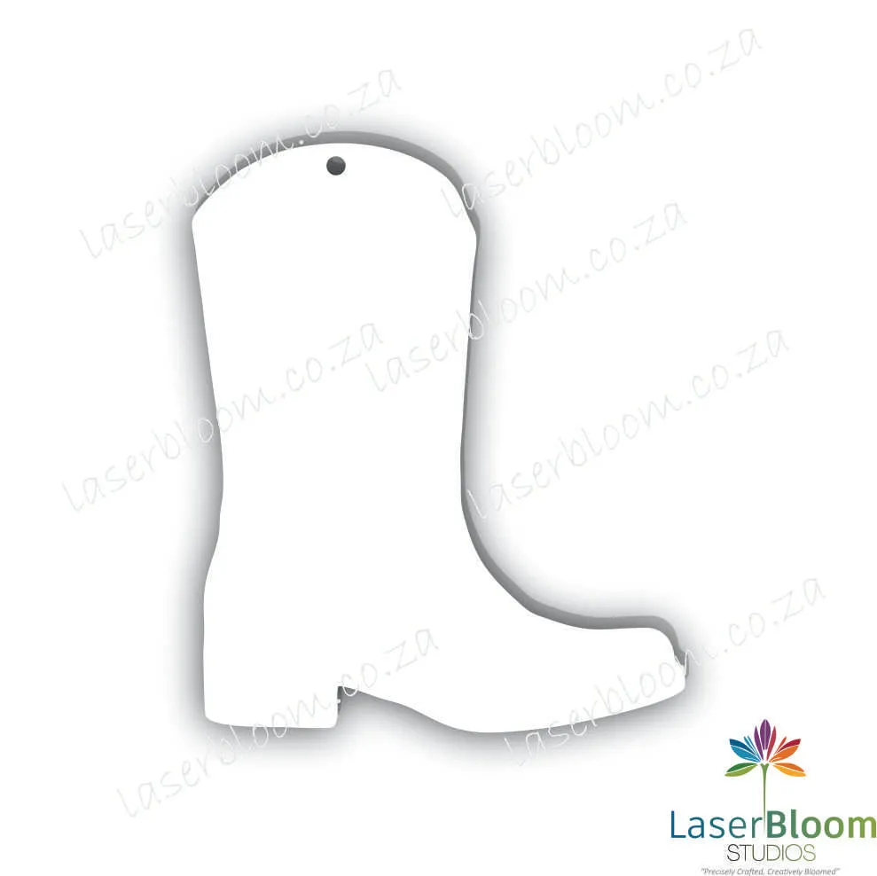 Acrylic Blank Cowboy Boot- Select Your Thickness (1.5mm, 2mm, 3mm)