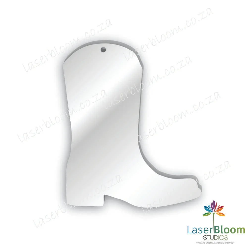 Acrylic Blank Cowboy Boot- Select Your Thickness (1.5mm, 2mm, 3mm)