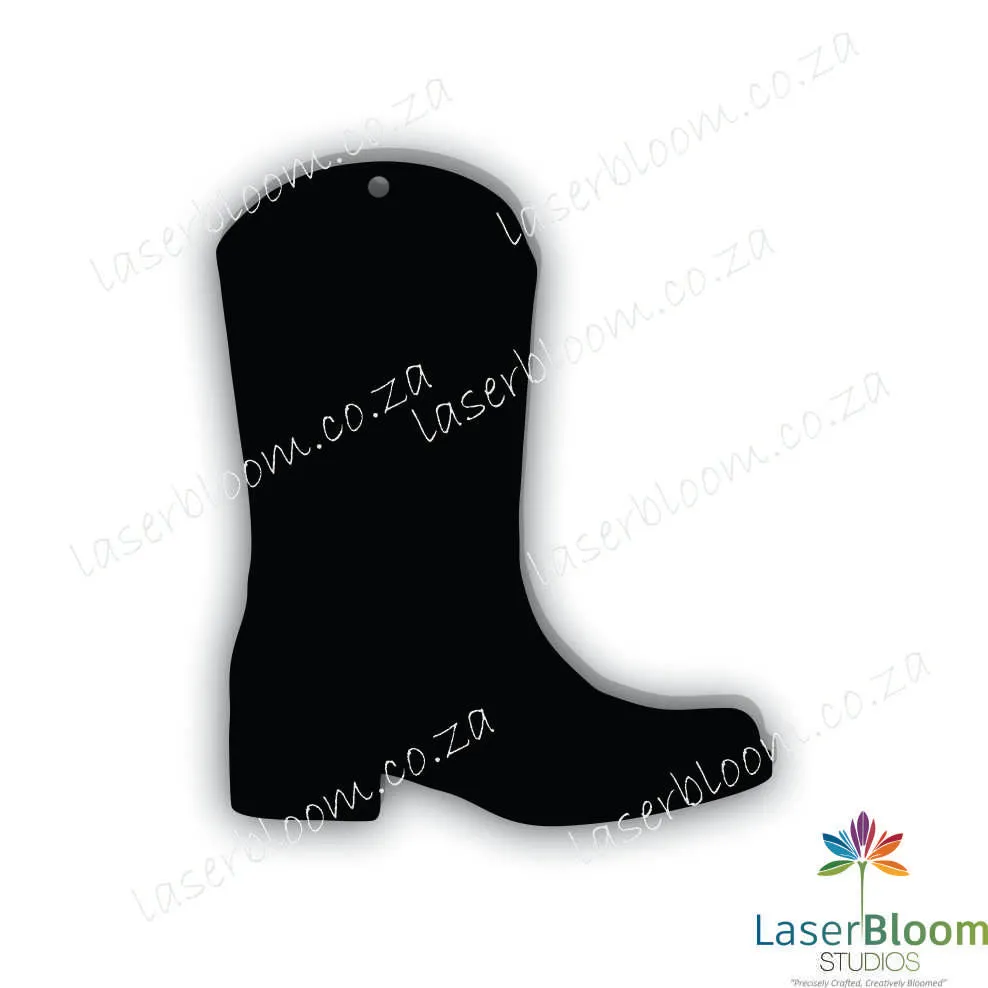 Acrylic Blank Cowboy Boot- Select Your Thickness (1.5mm, 2mm, 3mm)