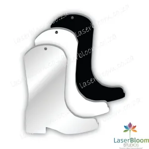 Acrylic Blank Cowboy Boot- Select Your Thickness (1.5mm, 2mm, 3mm)