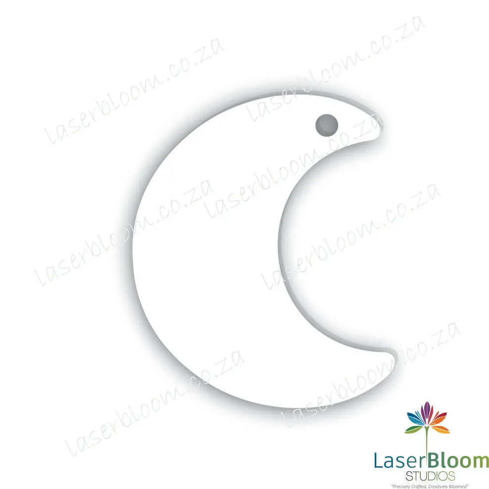 Acrylic Blank Crescent Moon- Select Your Thickness (1.5mm, 2mm, 3mm)