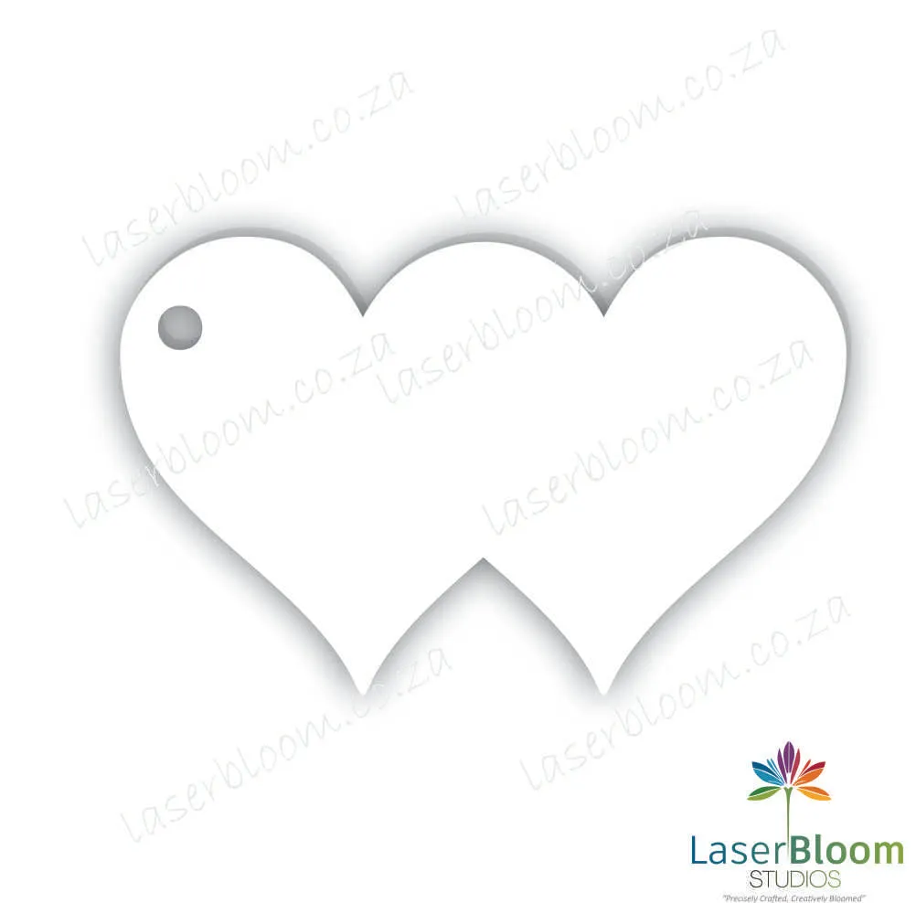 Acrylic Blank Joined Heart- Select Your Thickness (1.5mm, 2mm, 3mm)