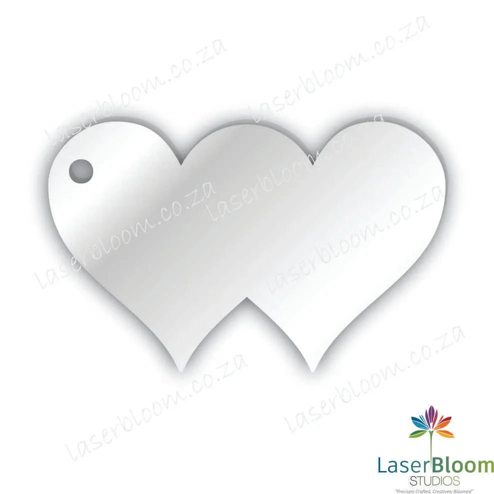 Acrylic Blank Joined Heart- Select Your Thickness (1.5mm, 2mm, 3mm)