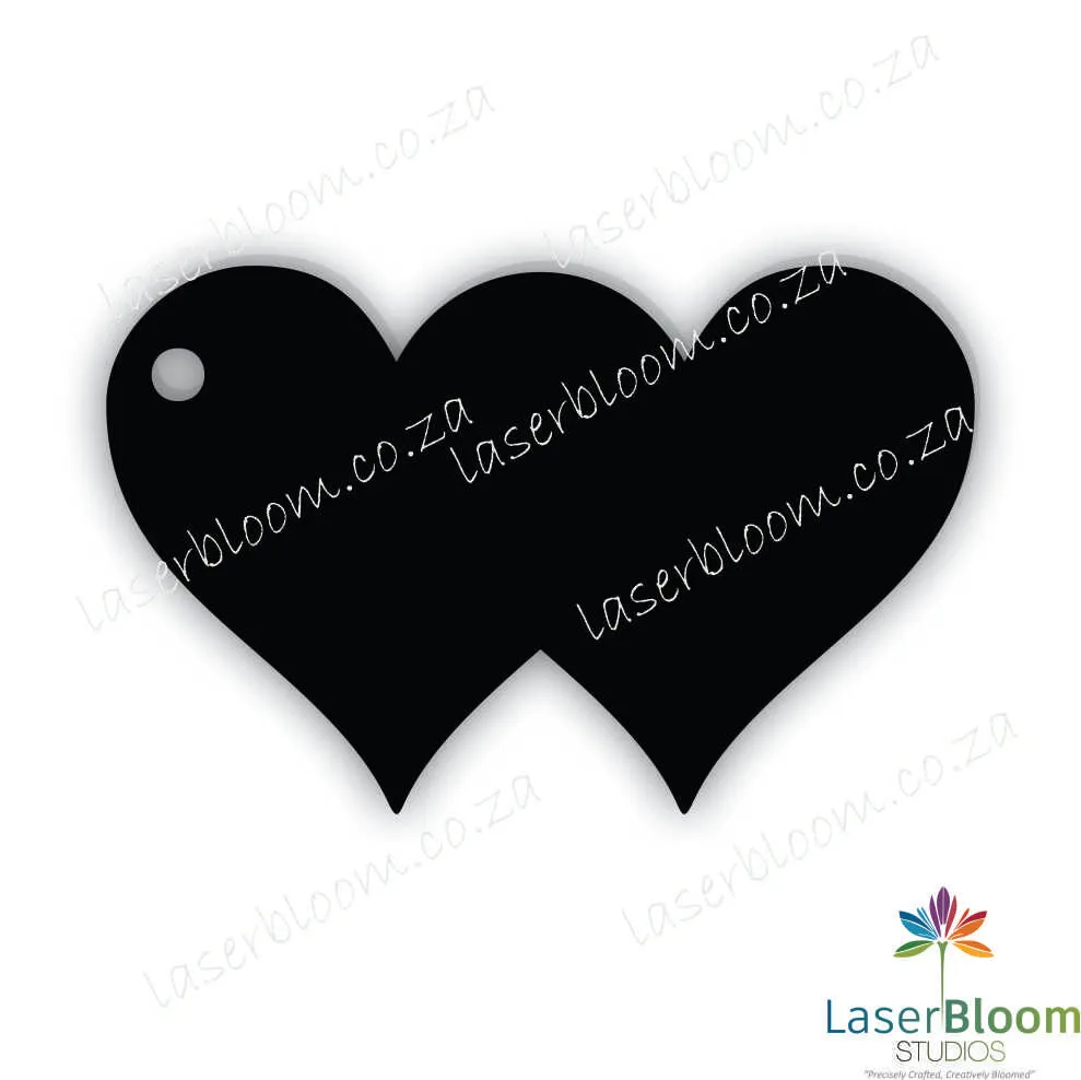 Acrylic Blank Joined Heart- Select Your Thickness (1.5mm, 2mm, 3mm)