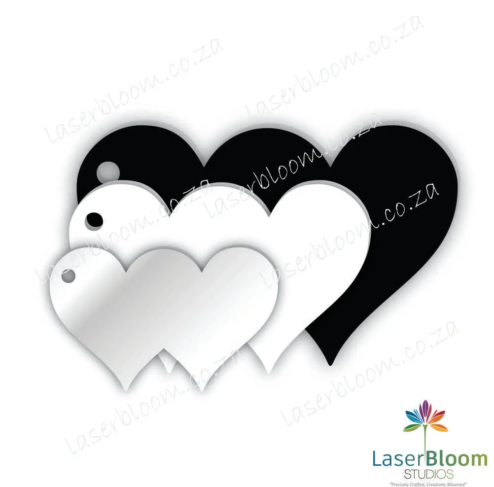 Acrylic Blank Joined Heart- Select Your Thickness (1.5mm, 2mm, 3mm)