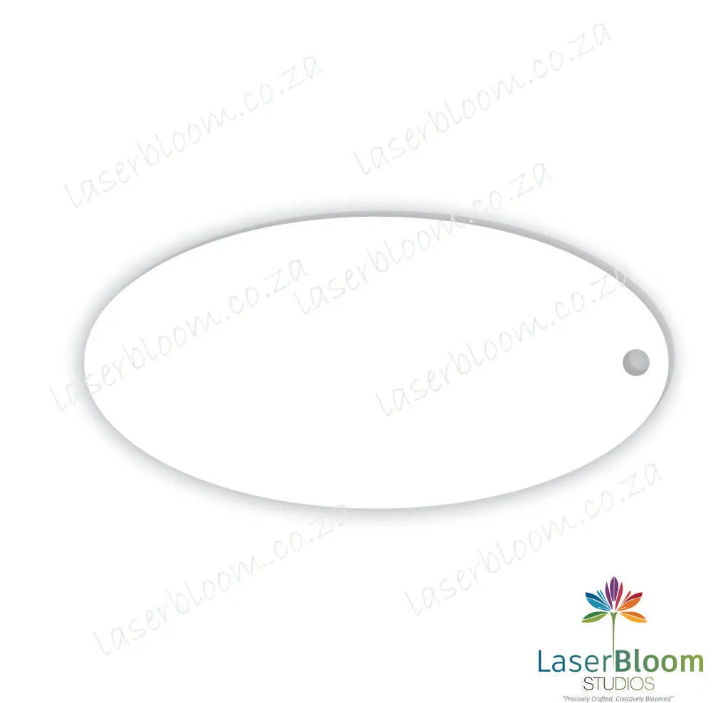 Acrylic Blank Oval - Select Your Thickness (1.5mm, 2mm, 3mm)