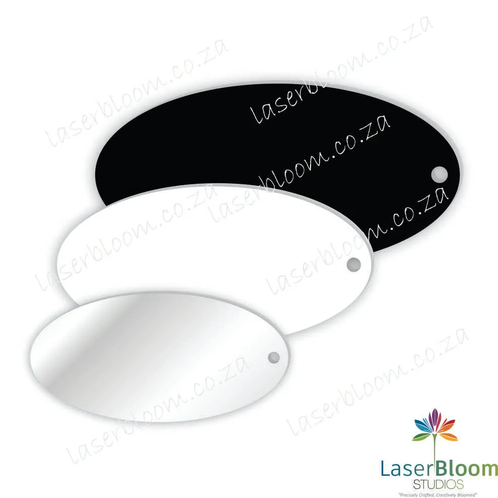 Acrylic Blank Oval - Select Your Thickness (1.5mm, 2mm, 3mm)