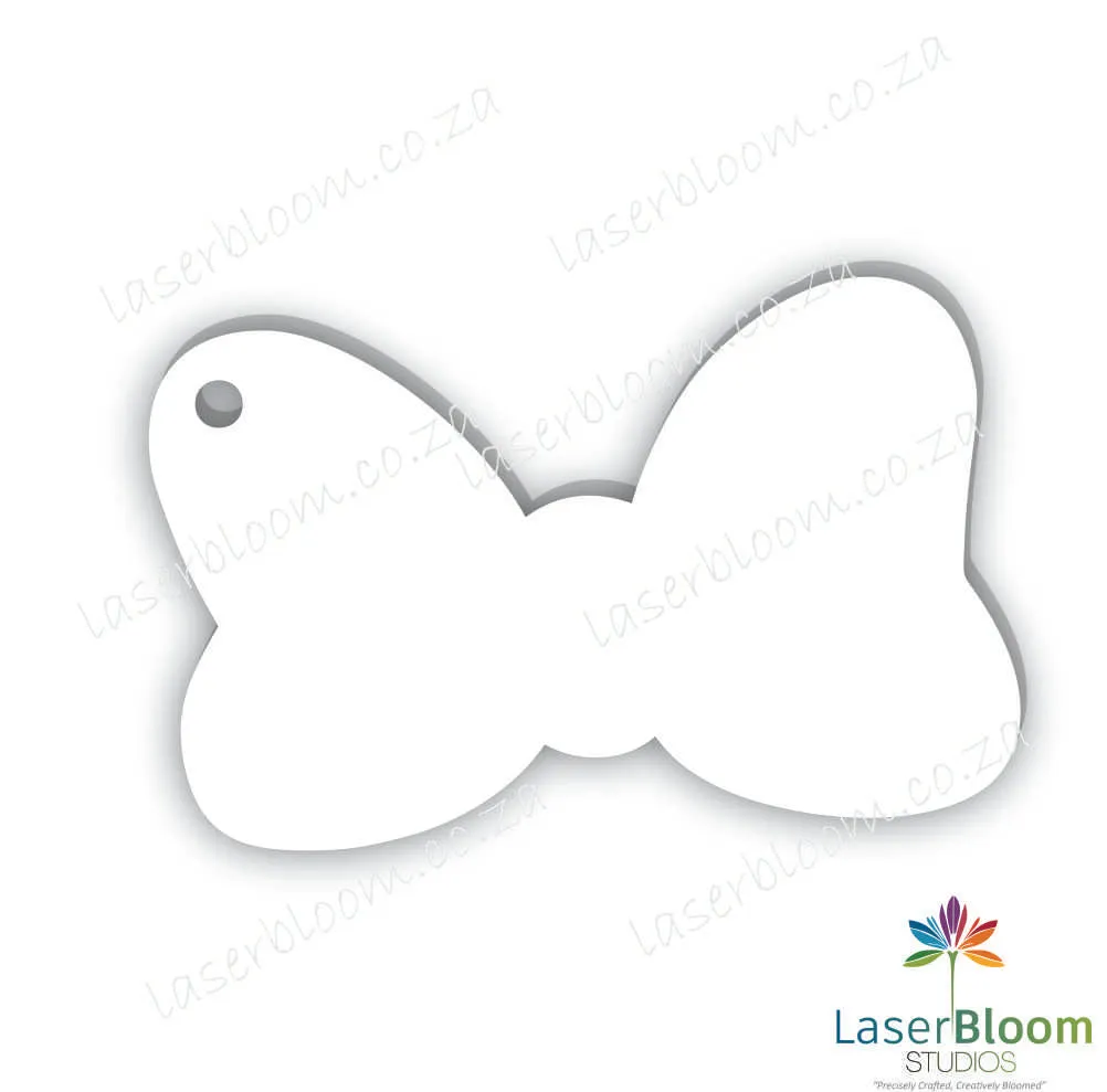 Acrylic Blank Polka Bow- Select Your Thickness (1.5mm, 2mm, 3mm)