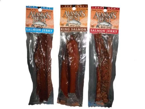 Alaska Smoked King Salmon Jerky Sampler (3 Pack)