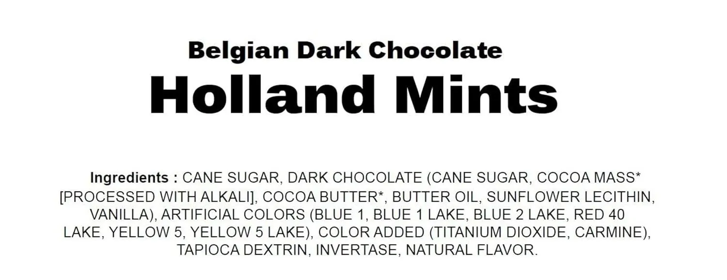 Andy Anand Holland Mints in Dark Belgian Chocolate Simply Divine Malt Balls 1 lbs - Irresistible Chocolate Bliss, Decadent Chocolate: Gift Box for Special Occasions