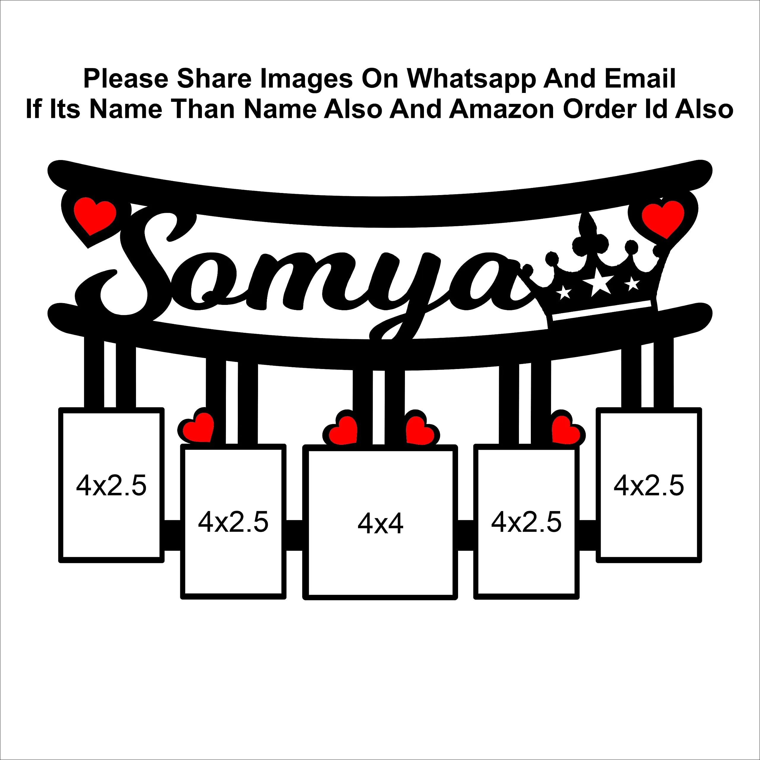 Anuman007 | customized photo frame | customized gifts for girls Customized Photo Frame with photos and Name 12x18 inch