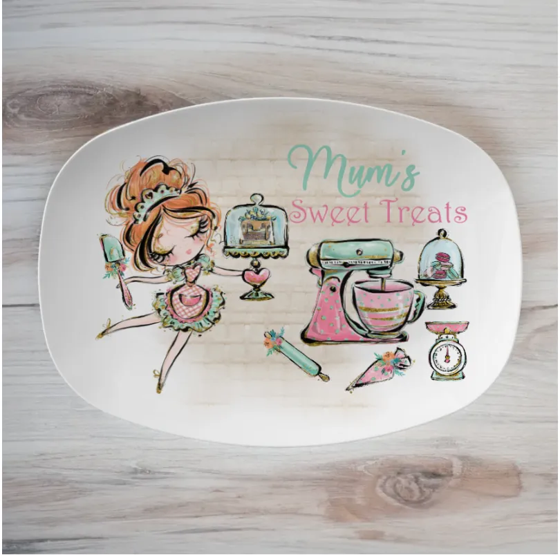 Baking Sweet Treats Platter, Add your own Text