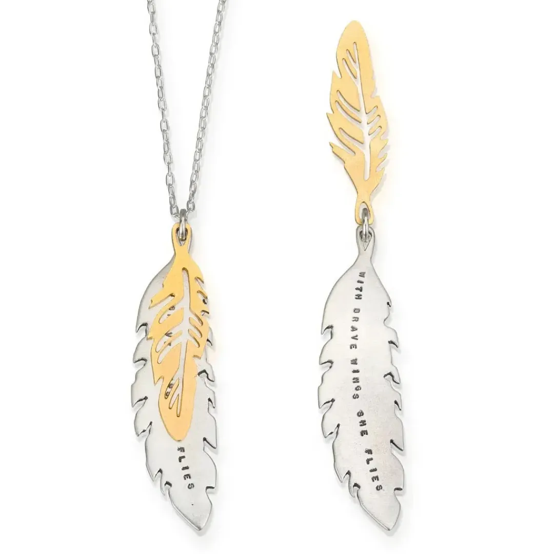 Be Brave Wings Fly Necklace