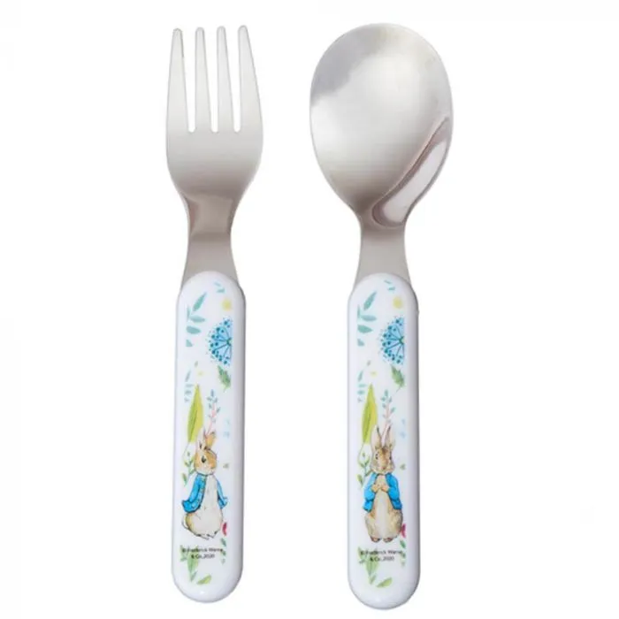 BEATRIX POTTER  PETER RABBIT STAINLESS STEEL SPOON & FORK SET