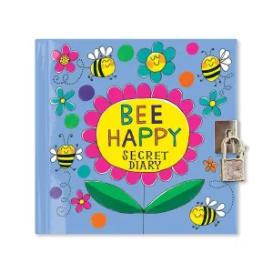 Bee Happy Secret Diary with Lock and Key