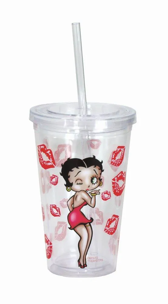 Betty Bop Acrylic Cup With Straw