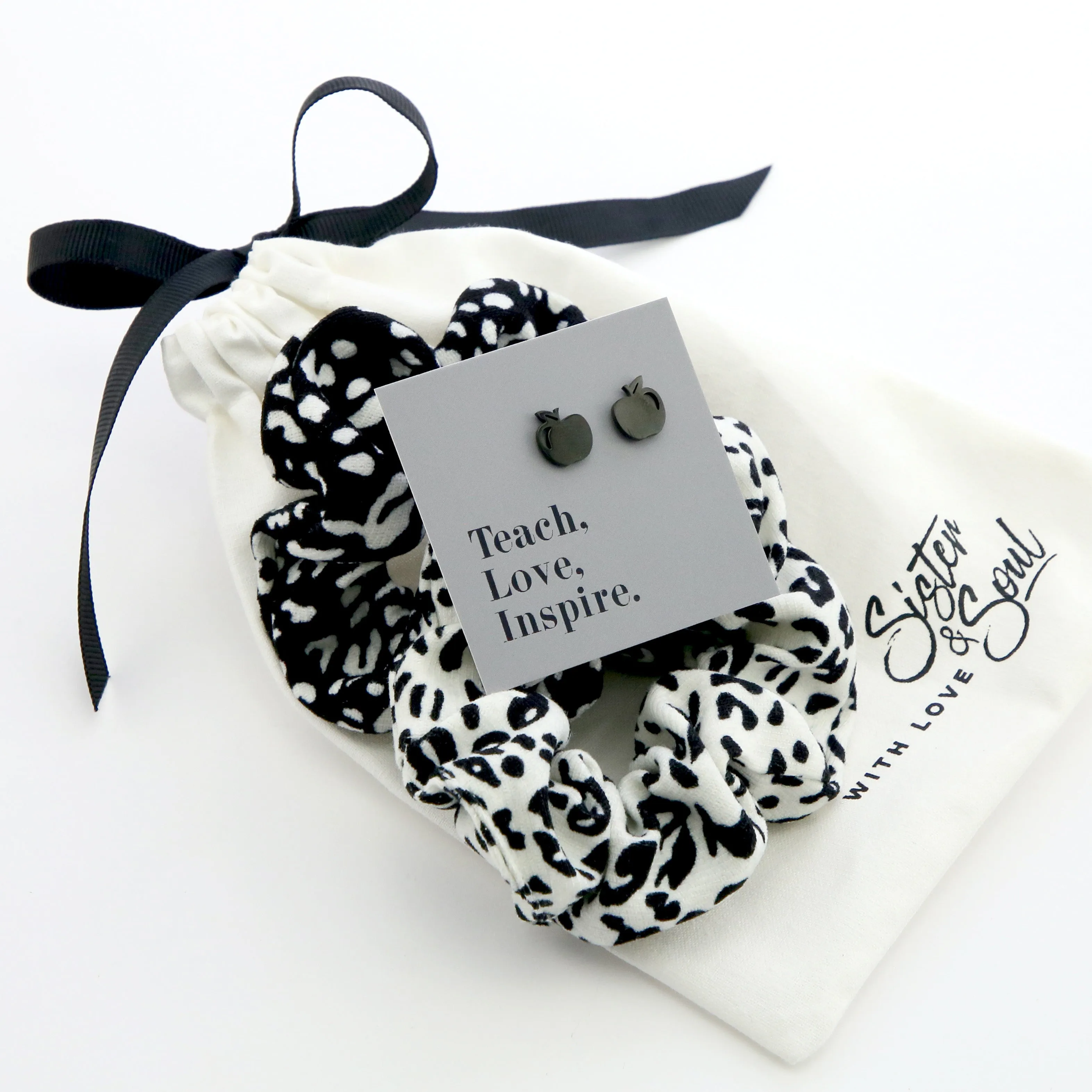 Black Apple & Scrunchies TEACH LOVE INSPIRE Gift Bundle (L03)