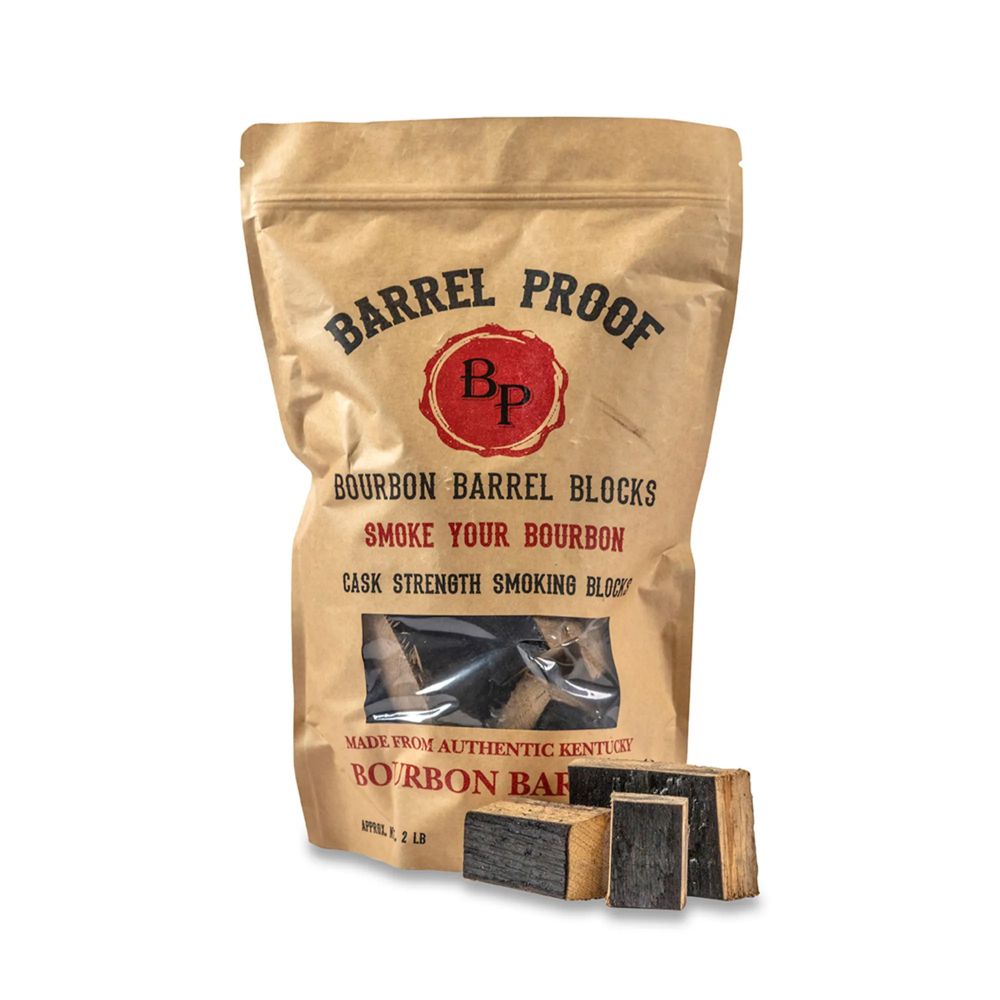 Bourbon Barrel Grill Blocks, 2 pound Resealable Bag