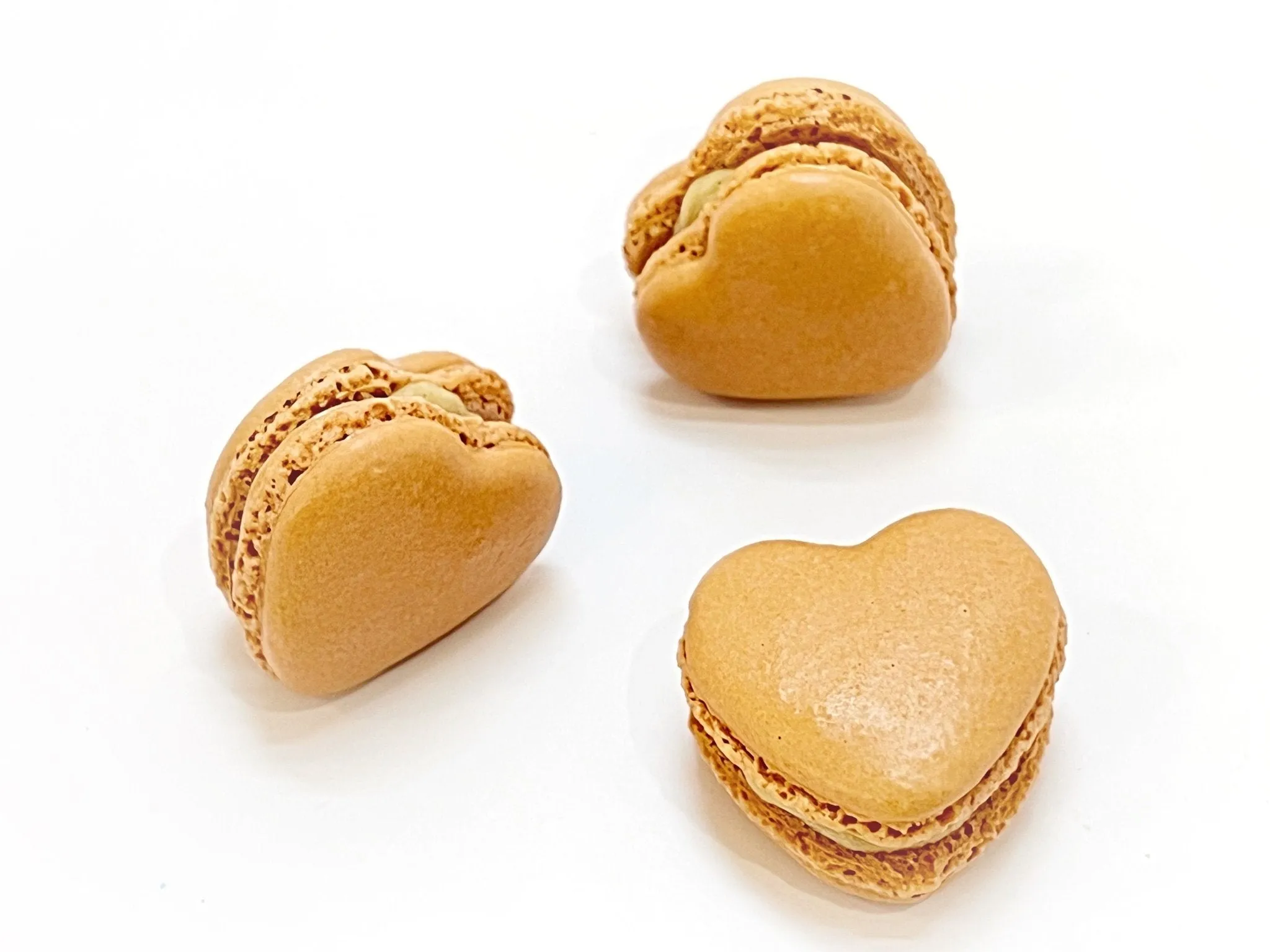 Caramel Heart French Macarons | Ideal for Valentine's Day gifts, birthdays, weddings, anniversaries and more