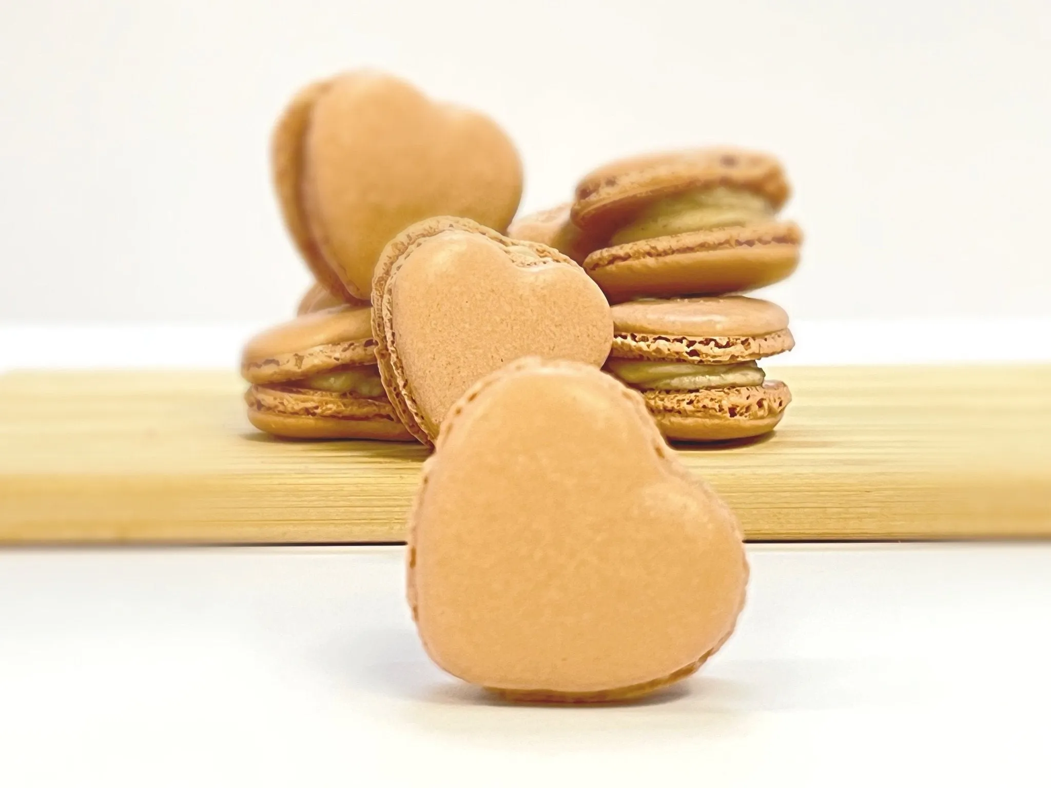 Caramel Heart French Macarons | Ideal for Valentine's Day gifts, birthdays, weddings, anniversaries and more