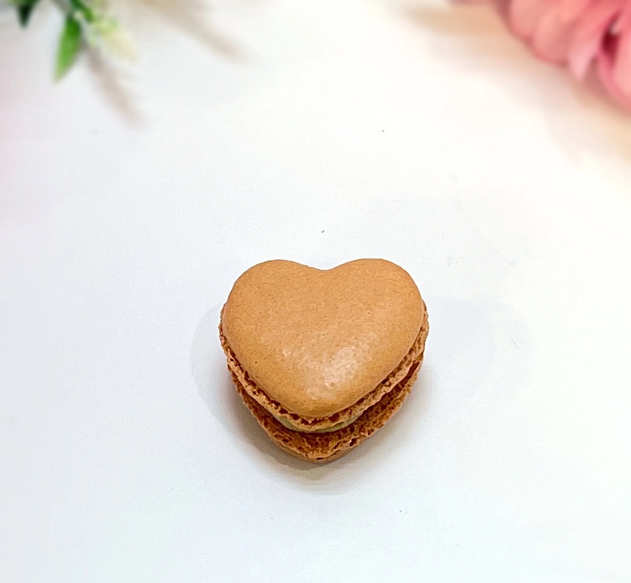 Caramel Heart French Macarons | Ideal for Valentine's Day gifts, birthdays, weddings, anniversaries and more