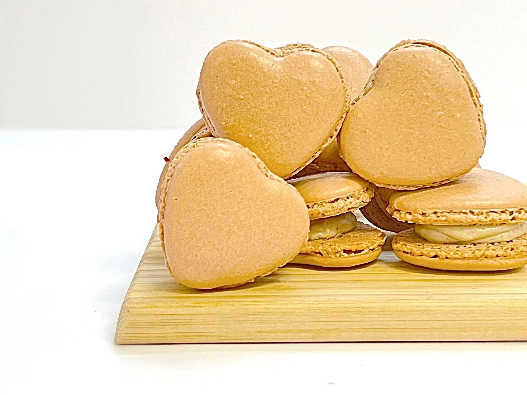 Caramel Heart French Macarons | Ideal for Valentine's Day gifts, birthdays, weddings, anniversaries and more