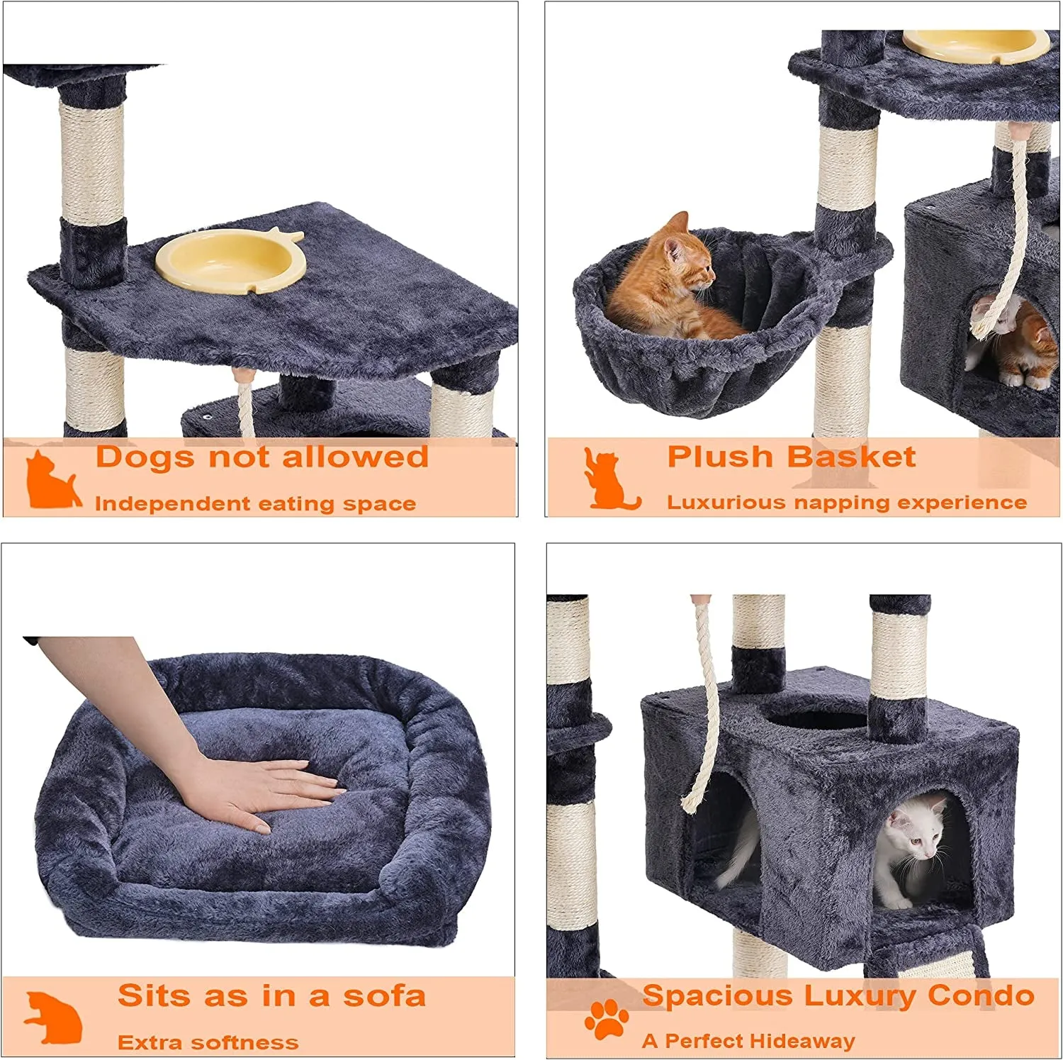 Cat Tree, Cat Tower for Indoor Cats with Scratching Board,