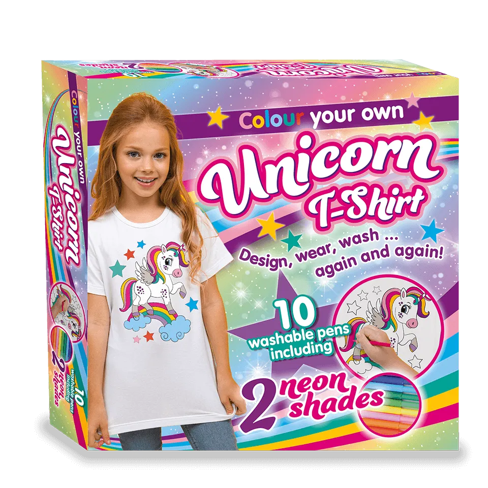 Colour Your Own Unicorn T-Shirt Boxset