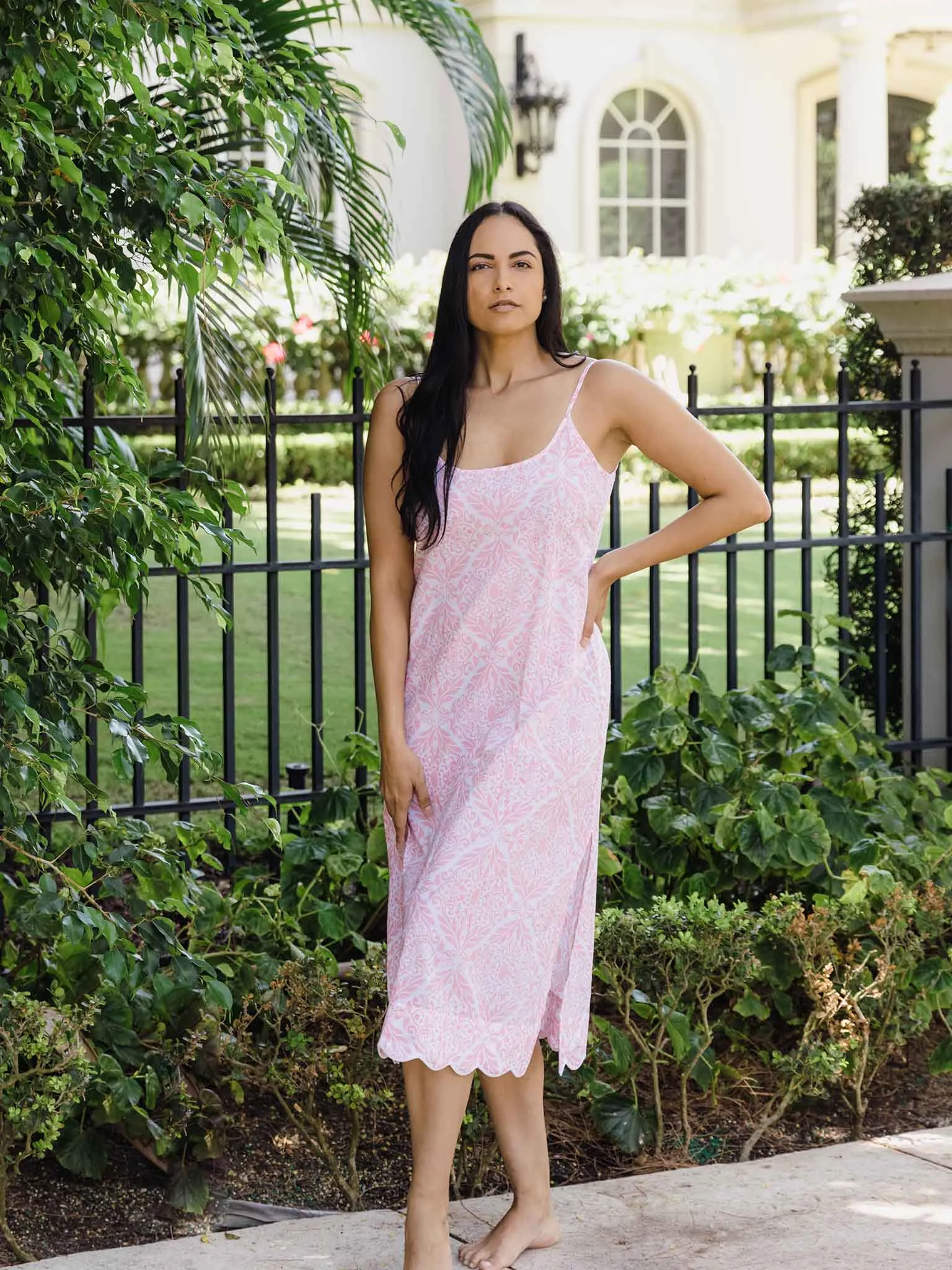 Coral Filigree Slip Nightgown