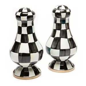 Courtly Check Enamel Large Salt & Pepper Shakers (Mackenzie Childs)