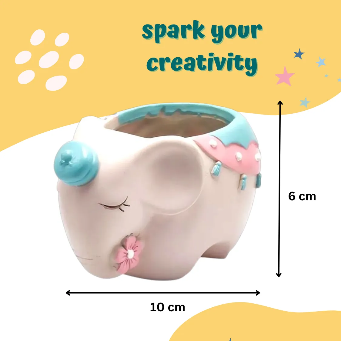 Craftopedia Paint Your Own Elephant Planter | DIY Art and Craft Kit