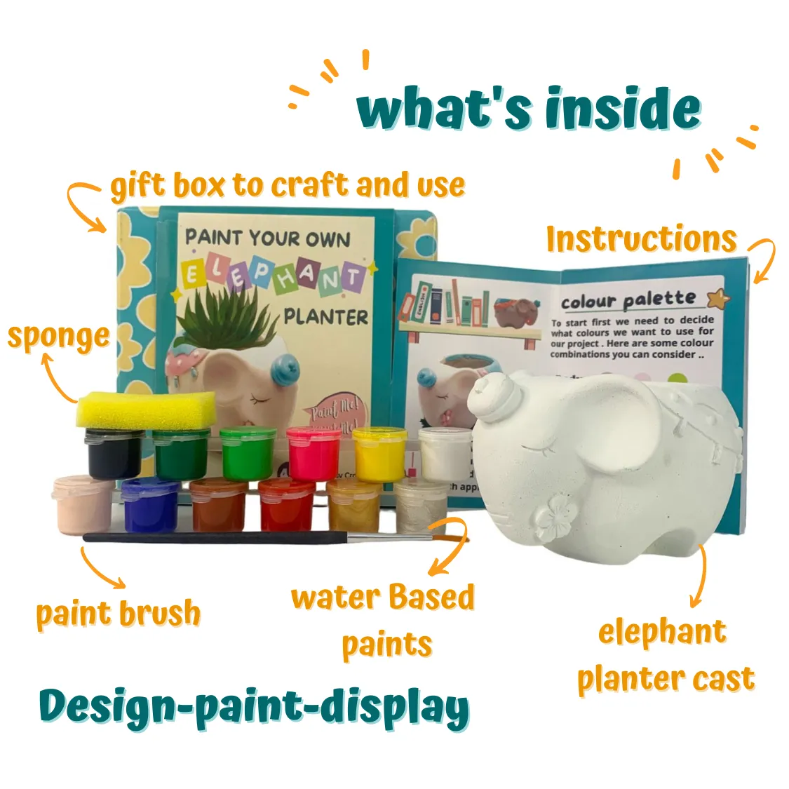 Craftopedia Paint Your Own Elephant Planter | DIY Art and Craft Kit