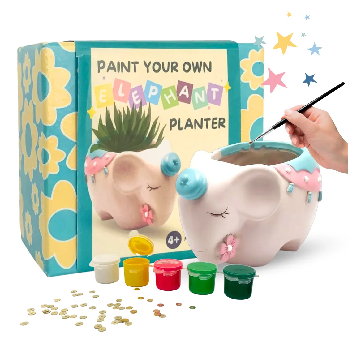 Craftopedia Paint Your Own Elephant Planter | DIY Art and Craft Kit