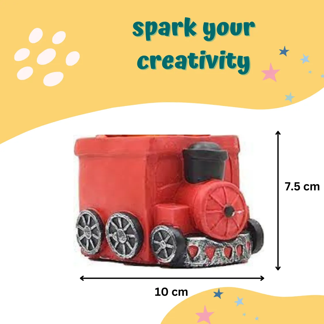 Craftopedia Paint Your Own Train Planter | DIY Art and Craft Kit