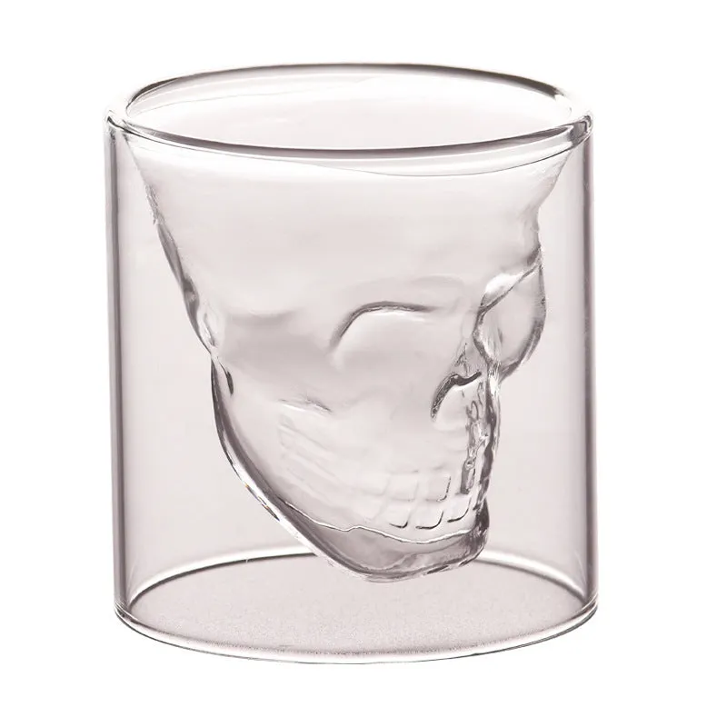 Creative Bar Double Glass Skull Cup