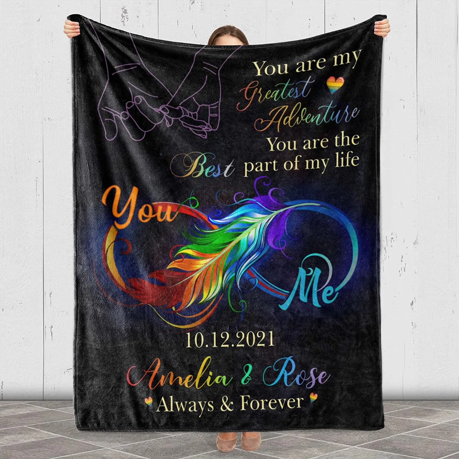 Custom Lgbt Blanket For Couple Lesbian, Gift For Couple Gaymer, You Are The Best Party Of My Life Blankets