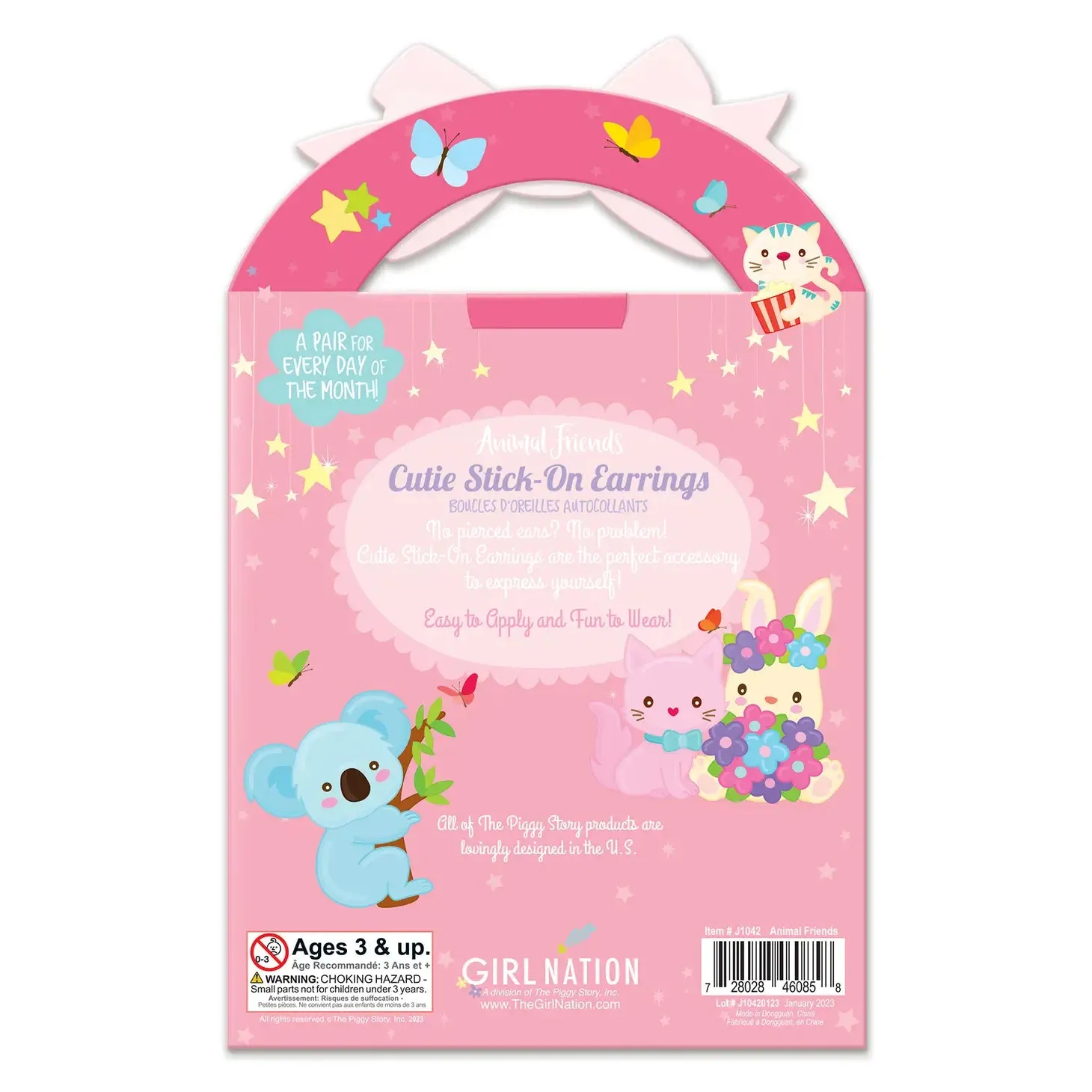 Cutie Stick-On Earrings - Animal Friends